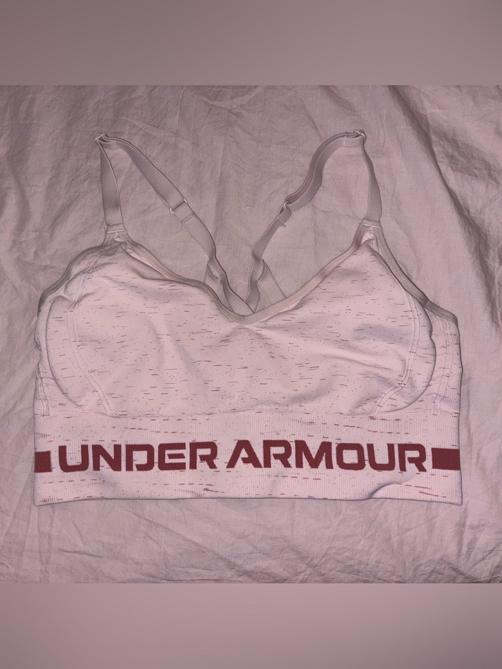 LG White Seamless Sports Bra with Red Logo
